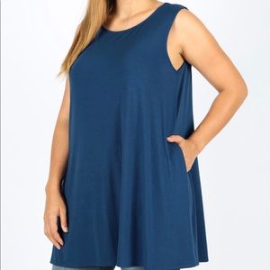 *LAST ONE Soft Sleeveless Premium Cotton w Pockets